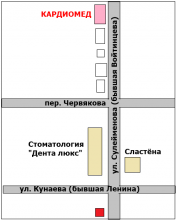Схема проезда к Клинике Кардиомед