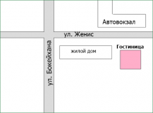 Схема проезда к гостинице "Алтын"